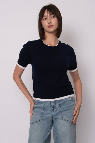 The Jiya Contrast Sweater Tee - Olive Street