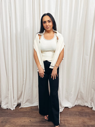 The Contrast Piping Crewneck - Olive Street