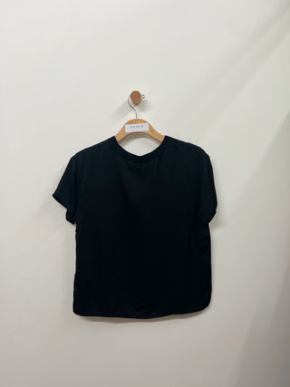 Delphine Satin Crew Neck Tee