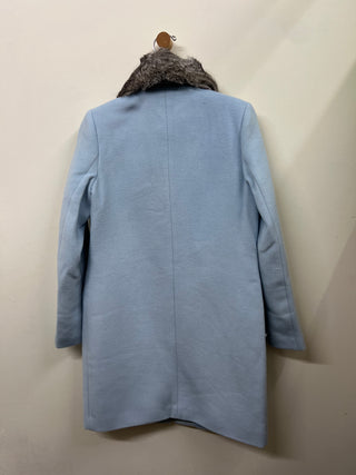 Powder Blue Coat with Fur Collar