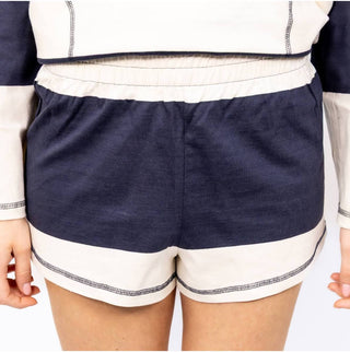 The Cherly Stripe Jersey Pull On Short - Olive Street
