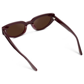The Astra Anti-Reflective Narrow Cat-Eye Sunglasses in Dark Cherry - Olive Street