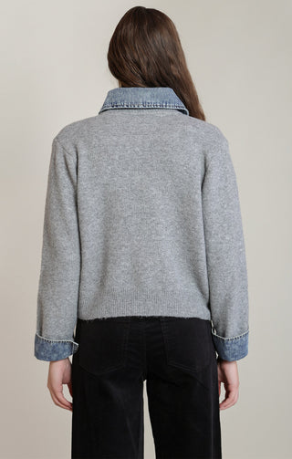 The Denim Detail Sweater - Olive Street