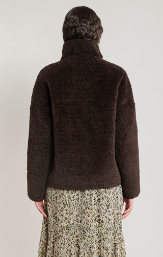 The Faux Shearling Stand Collar Coat