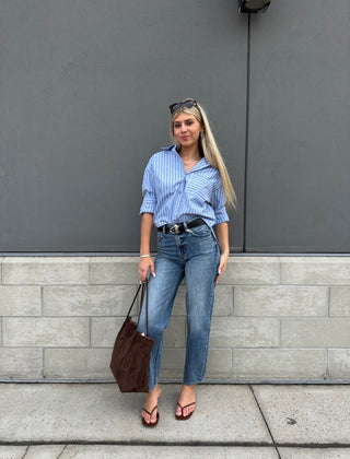 The Kerwin Crisp Poplin High Low Shirt - Olive Street