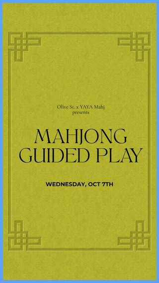 Mahjong Social Club: Guided Play Evening October 7th