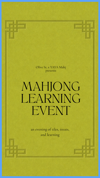 Mahjong Learning Event--October 1st