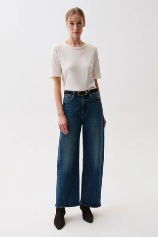 The Kyra Ankle High Rise Bowed Wide Ankle Jean