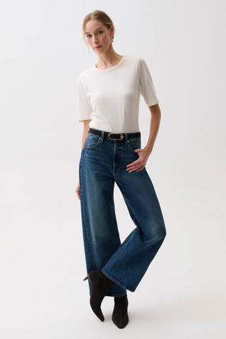 The Kyra Ankle High Rise Bowed Wide Ankle Jean
