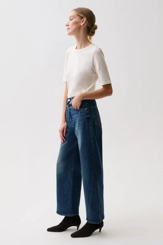 The Kyra Ankle High Rise Bowed Wide Ankle Jean