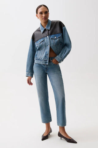 The Issa Ankle Mid Rise Relaxed Ankle Straight Jean in Metropolis