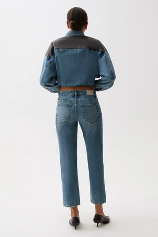 The Issa Ankle Mid Rise Relaxed Ankle Straight Jean in Metropolis