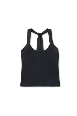 The Marla Luxe Rib Halter Top - Olive Street