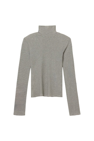 The Cindy Jersey Turtleneck in Stripe