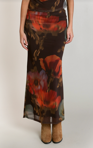The Sheer Floral Midi Skirt