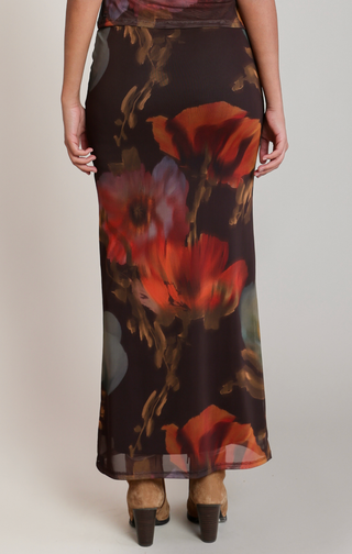 The Sheer Floral Midi Skirt
