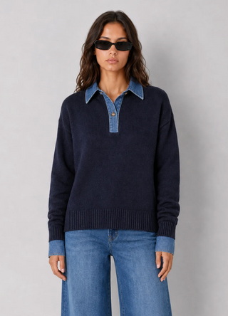 The Denim Trim Sweater