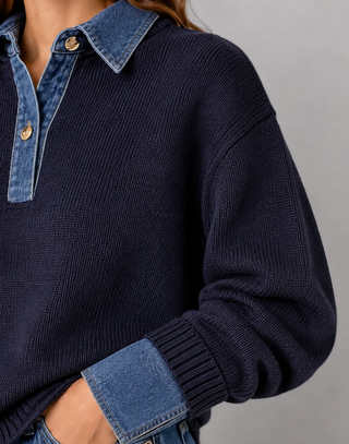 The Denim Trim Sweater