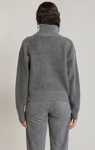 The Knit Stand Collar Zipper Cardigan
