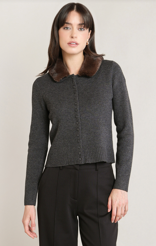 The Fur Collar Button Cardigan