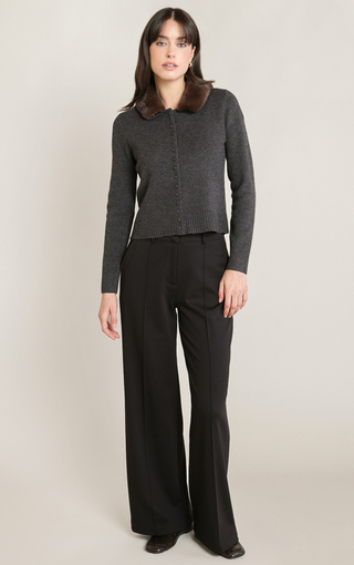 The Fur Collar Button Cardigan