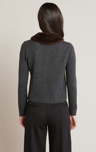 The Fur Collar Button Cardigan