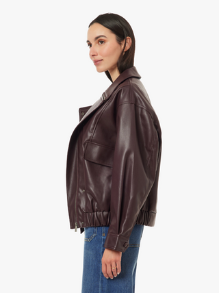 The Vegan Leather Funnel Jacket
