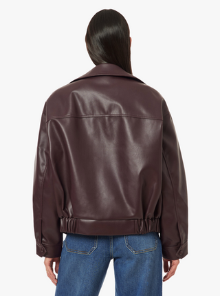 The Vegan Leather Funnel Jacket