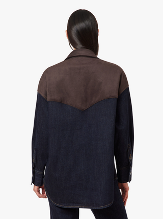The Suede Mix Denim Shirt Jacket