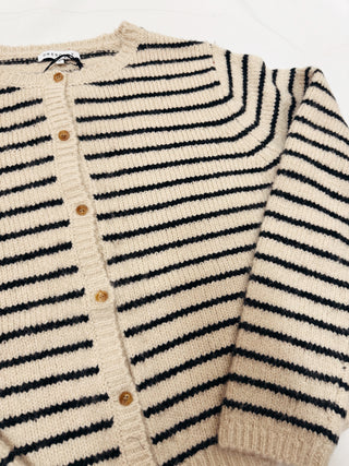 Riley Cozy Stripe Button Cardigan