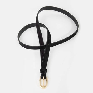 The Faux Suede Belt in Black - Olive Street