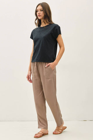 The Cotton Slim Fit Baby Tee in Black - Olive Street