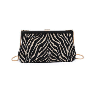 Samira - Zebra Evening Bag: Natural Black - Olive Street