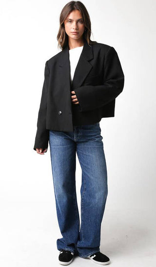 The Cropped Double Breasted Blazer