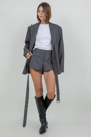 The Woven Blazer with Detachable Wrap Around Belt