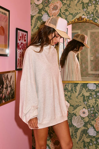 The Oversized Mock Neck Sweatshirt - Olive Street