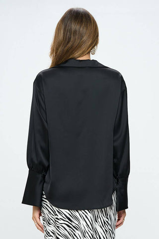 The Satin Collared Cowl neck Top