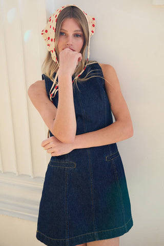 The Denim A-Line Mini Dress - Olive Street