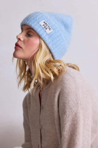 The Mohair Beanie in Sky Blue