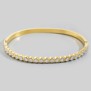 The Stainless Steel Bezel Set Bangle