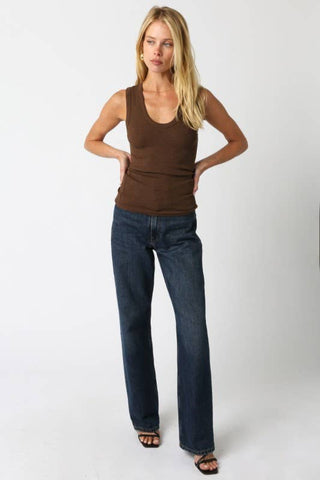 The U-Neck Fitted Ribbed Tank