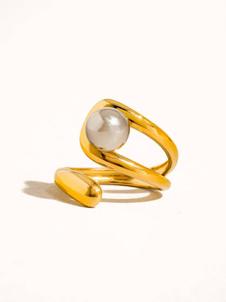 The Fauna Two Tone Ball Band Ring - Olive Street