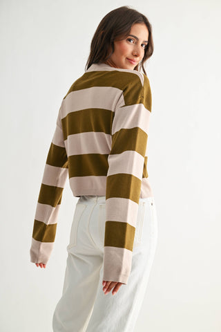 The Olive Bold Stripe Sweater - Olive Street