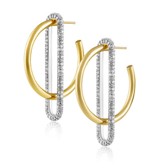 The Jolene Pave Two Tone Hoop