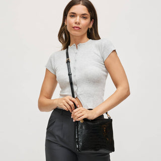 The Judy Double Zip Crossbody in Black - Olive Street