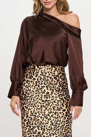 The Dropped Shoulder Satin Top