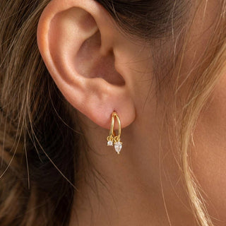 The Gold Dipped Double Hoop Pendant Earrings
