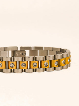 The 18K Gold Non-Tarnish Encrusted Watchband Bracelet - Olive Street