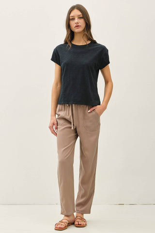 The Cotton Slim Fit Baby Tee in Black - Olive Street