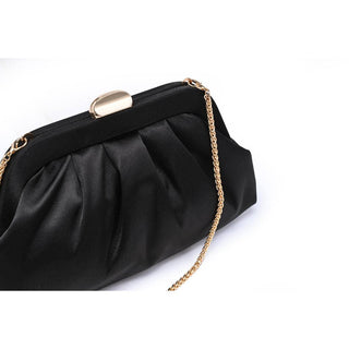 The Winter Satin Clutch in Black